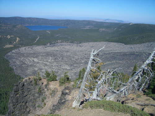 Big Obsidian Flow im Newberry Crater Foto